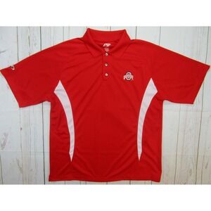 Ohio State Buckeyes Mens SS Polo Golf Shirt Large Red OSB Pro Player P2